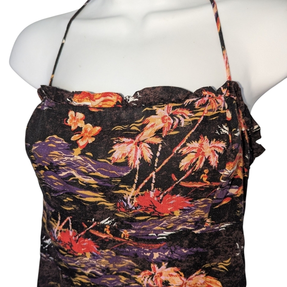 Free People Strapless Tropical Island Black Floral Dress - Picture 10 of 13